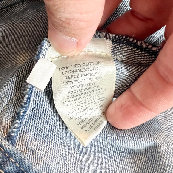 Susan Bristol Denim Vest Cow Fleece Medium Rodeo Westernwear Texas Casual EUC - Picture 5 of 8